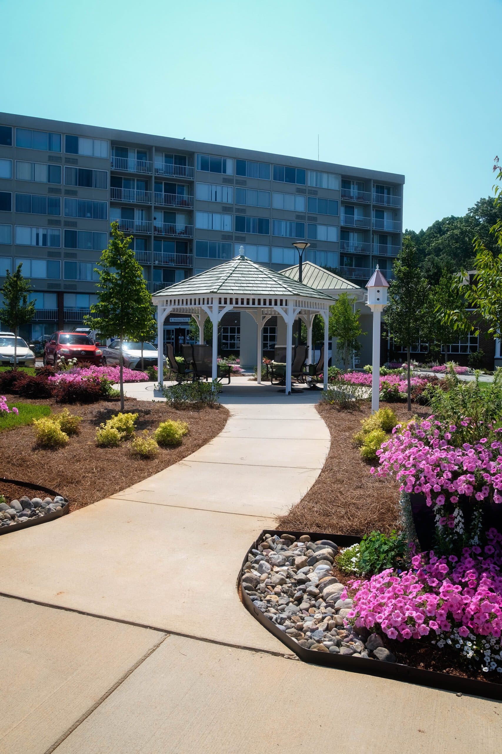 Commercial landscaping in Greensboro, North Carolina — professional maintained property landscaping.
